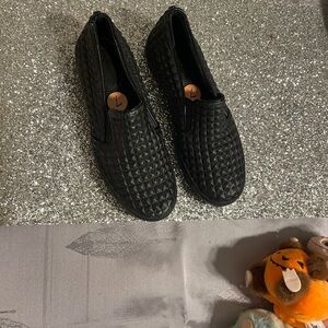 Elegant Black Quilted Michael Kors Loafers.